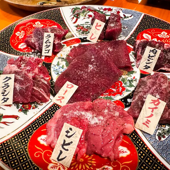 馬焼肉専門店うまえびす 三軒茶屋の馬肉焼肉7種盛り合わせ
